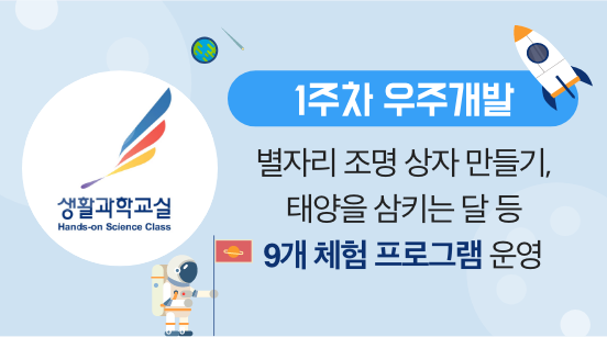 1주차 우주개발 별자라 조명 상자 만들기, 태양을 삼키는 달 등 9개 체험 프로그램 운영