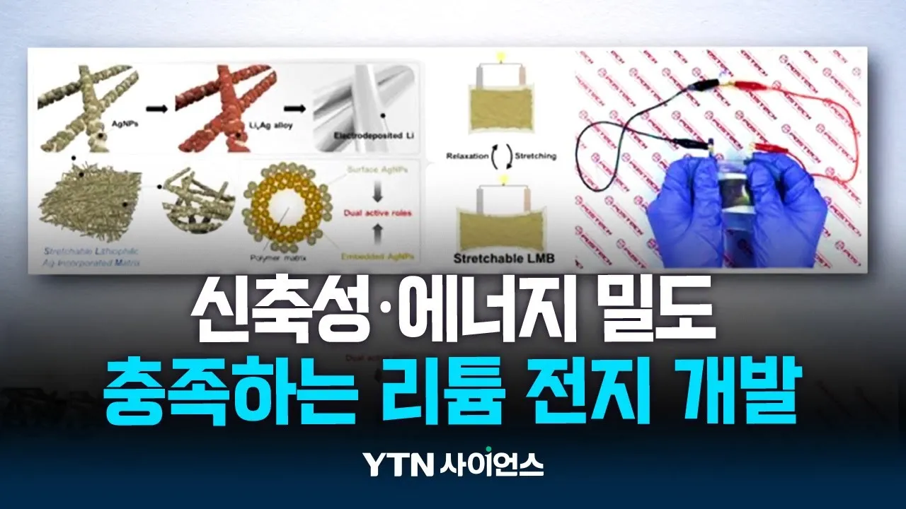 신축성·에너지 밀도 모두 충족하는 리튬 전지 개발