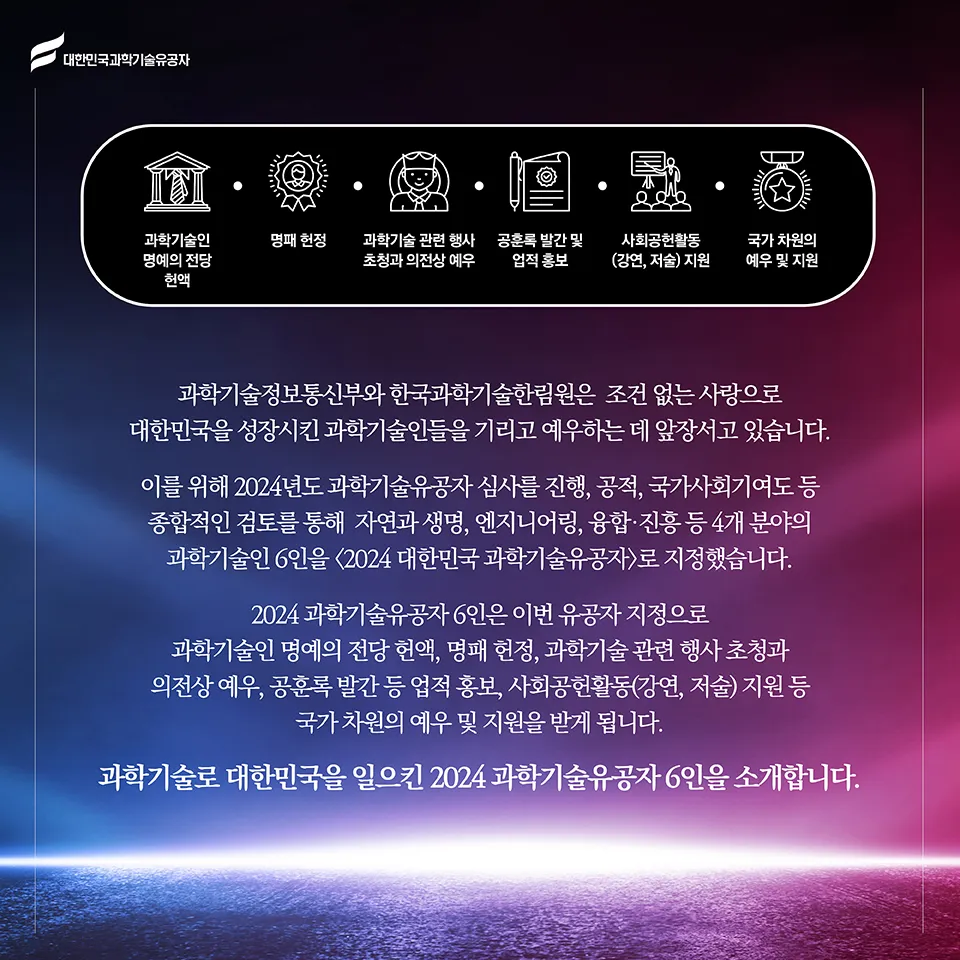 2024년 지정 과학기술유공자