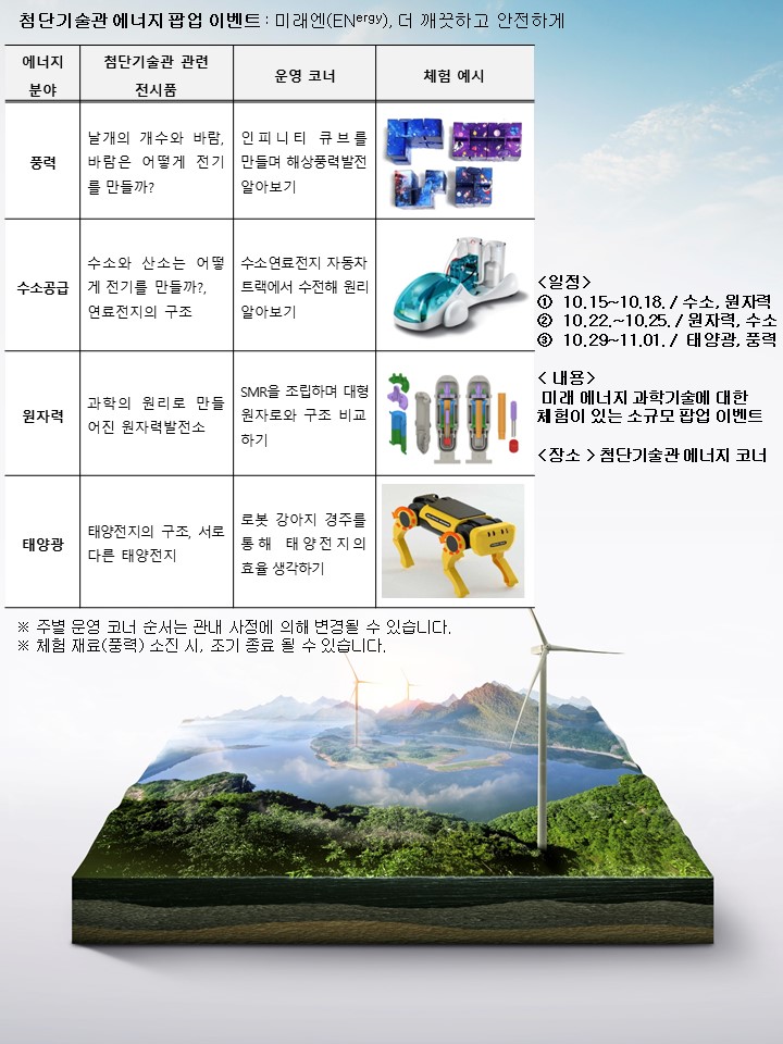국립과천과학관 첨단기술관 에너지 팝업 이벤트 안내