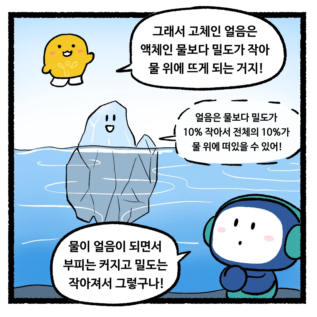13화_고체인 얼음이 물 위에 뜨는 이유