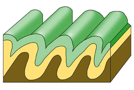 등사습곡[isoclinal fold, 等斜褶曲]