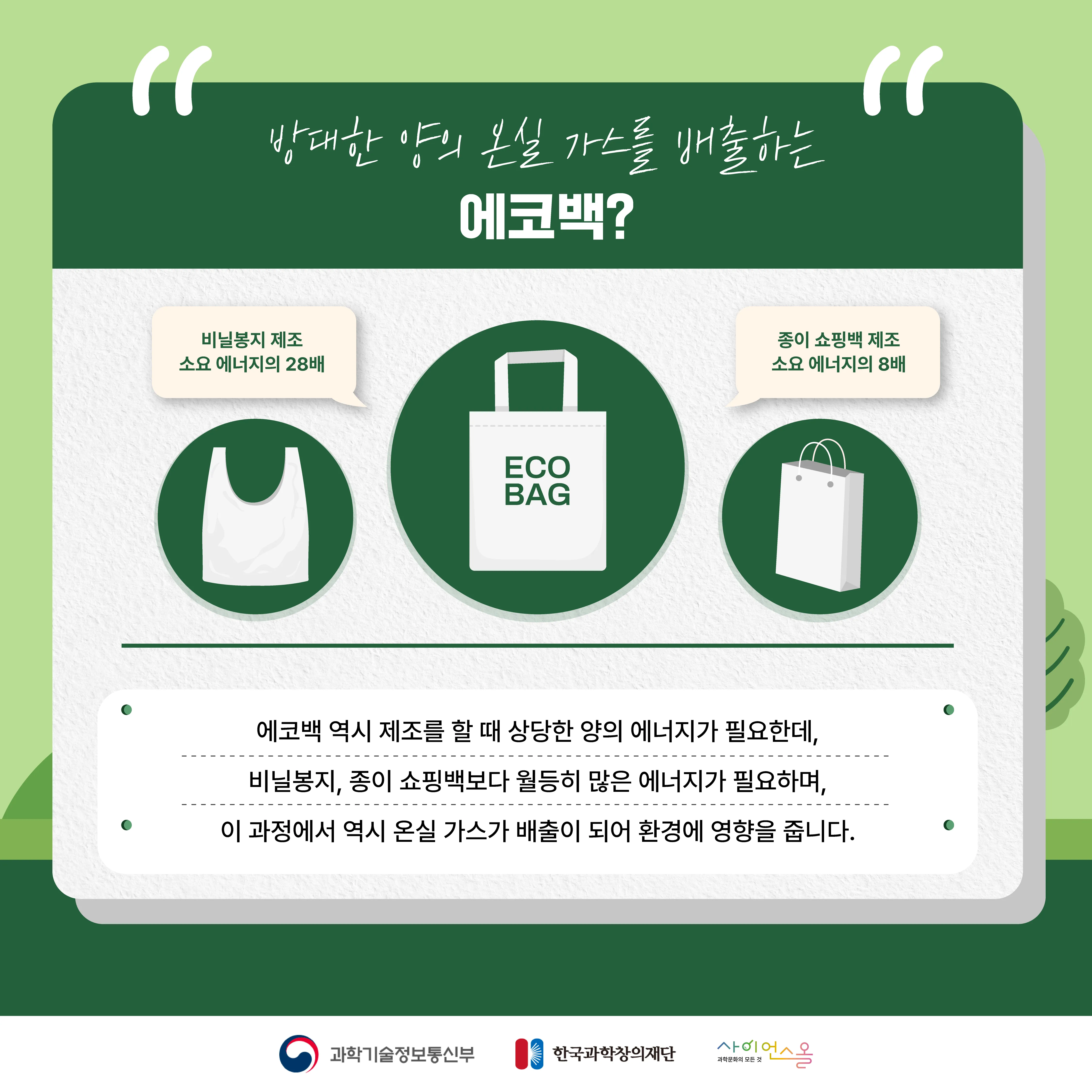 [달콤쌉싸름 과학] 환경보호를 위해 샀는데, 오히려 환경오염의 주범? 에코백과 텀블러