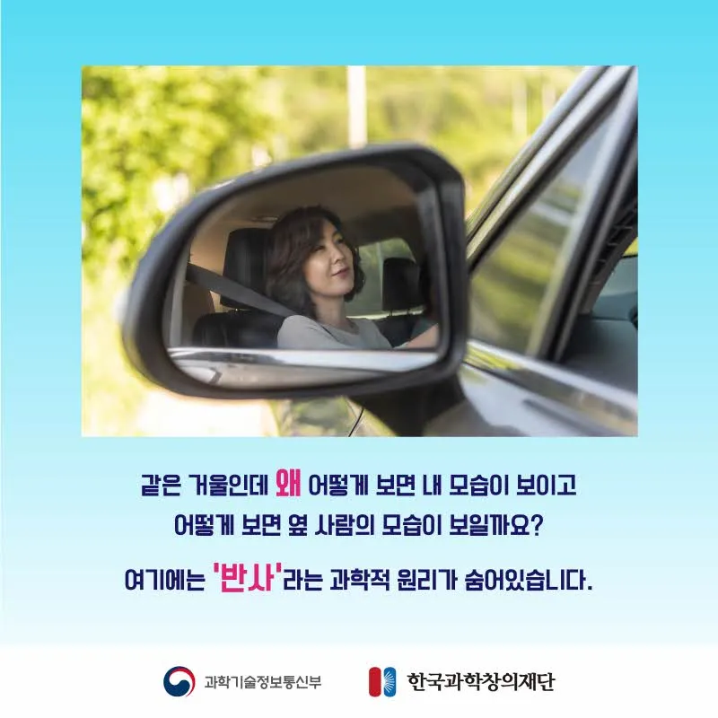 [분야] 물리<br>[주제] 거울 반사 <br>[콘텐츠명] 거울 속 빛의 반사(전개)<br>[유형] 카드뉴스<br>[난이도] 초등 이상