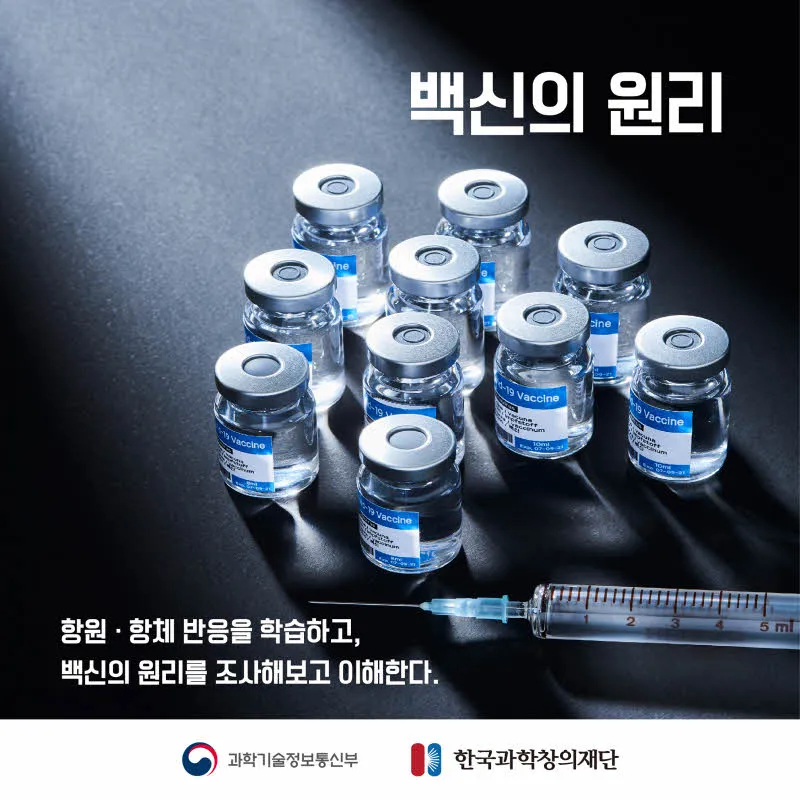 [분야] 생물<br>[주제] 혈액의 구성과 판정<br>[콘텐츠명] 백신의 원리(정리)<br>[유형]카드뉴스<br>[난이도] 중등 이상